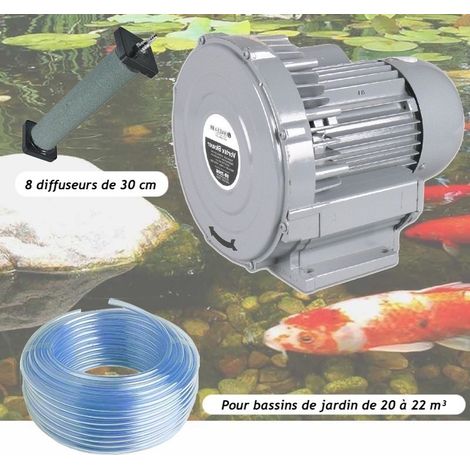 Kit Pompe à Air Vortex Turbine 18000 l/h + 8 Diffuseurs 30 cm De Long Pour Bassins De Jardin (1/5)