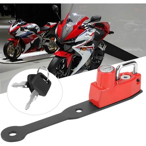 Antivol de casque moto côté gauche compatible avec CBR400R CBR500R CB500F (Rouge) (1/4)