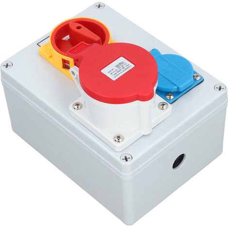 Prise industrielle 5 broches 32A avec interrupteur rotatif 2 positions, boîtier de prise EU 250V 16A IP44 étanche pour extérieur (1/5)