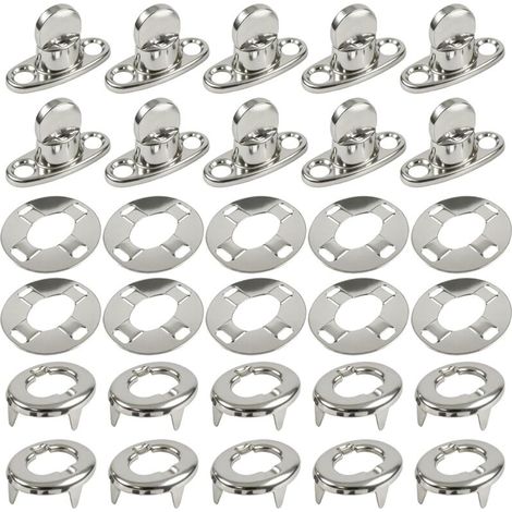 Kits de fermeture à bouton rotatif de qualité marine avec œillet, bases, outils de vis pour auvent de bateau, accessoires de bâche en toile, 10 ensembles (A)