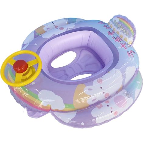 Bouée Gonflable Bébé - Siège Flottant Sirène avec Volant Rotatif et Klaxon - Pour Piscine Plage Extérieur - Convient 6 à 36 Mois - 1 Pièce (1/5)