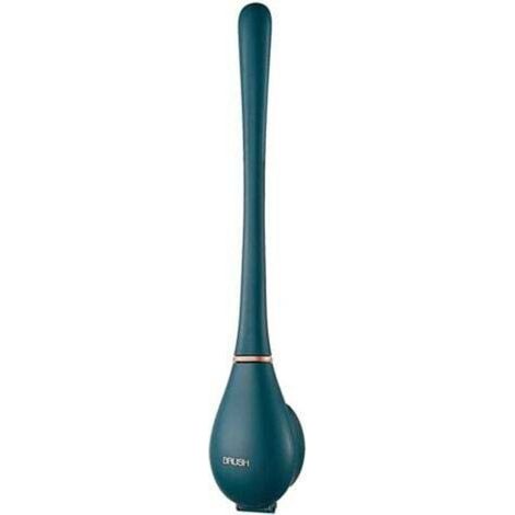 Brosse WC plate en silicone bleue, à suspendre, brosse WC flexible en silicone, brosse WC de salle de bain avec support à séchage rapide, murale, sans poinçonnage (1/4)