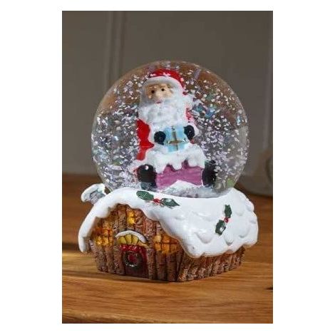 Marco Paul 6cm Christmas Cabin Snow Sphere Santa Snowman Christmas Winter Wonderland Snow Globe Colour Changing Festive Scene Xmas Indoor Use Home D�cor Battery Operated (Santa) (1/3)