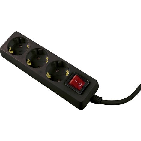 AS Schwabe 11392 Steckdosenleiste mit Schalter  Schwarz Schutzkontakt 1 St.