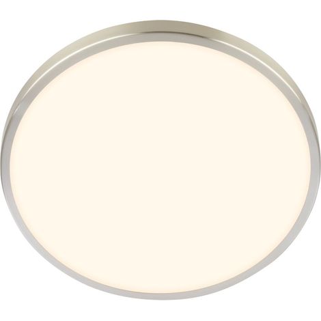 Briloner NOBRE Lampada da soffitto a LED, coprifaro decorativo, luce bianca calda, nichel opaco, Ø33 x 6 cm