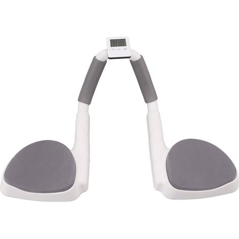 Planche d'exercice multifonctionnelle avec minuterie, portable, pour la maison, la salle de sport ou le bureau (blanche). (1/5)