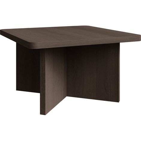 Selsey Qubeo – Couchtisch 60 cm, quadratisch mit Kreuzgestell, Holzoptik Esche Braun