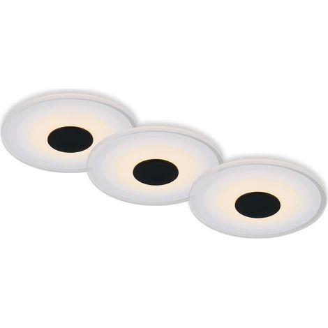 LED Einbauleuchte Einbaulampe Badlampe 3er-Set 6W Ø12cm IP44 schwarz Briloner (1/5)