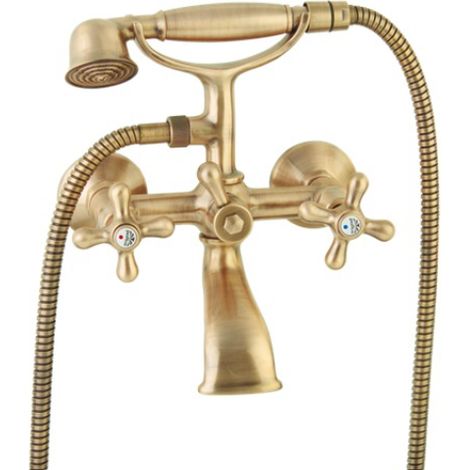 Paffoni Iris IRV023BR luxuriöse externe Badewannengruppe mit bronziertem Umsteller  Messing - Bronzato