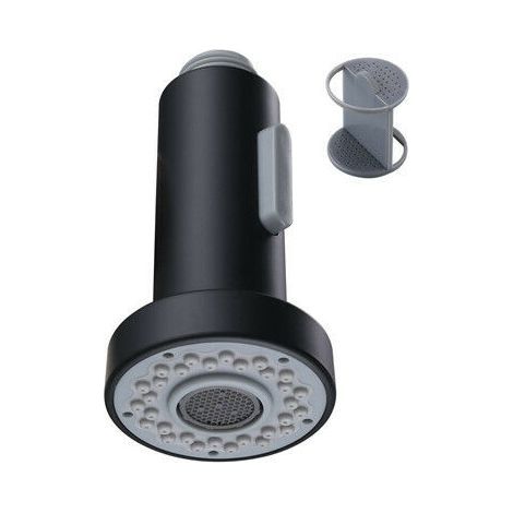 Douchette pour Robinet Cuisine - 2 Modes - Tête Robinet Cuisine - Remplacement Douchette pour Rétractable Mitigeur Cuisine - Noir - Chromé - G1/2 (1/5)