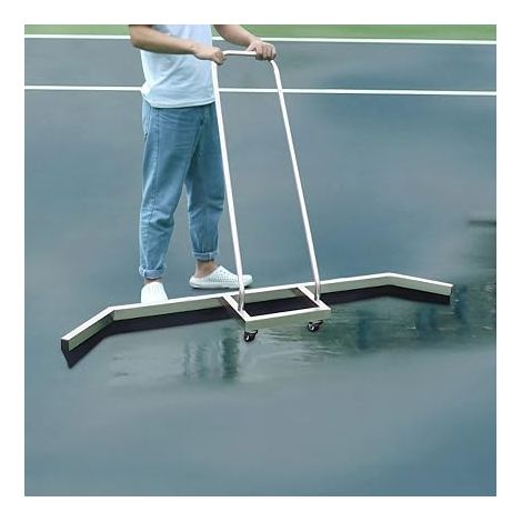 Raclette pour Court de Tennis, 2 en 1 Raclette de Nettoyage Court de Tennis, raclette à Eau en Acier Inoxydable, avec Lame en Mousse EVA 132 87cm (1/5)