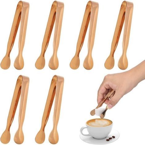6 Pcs Ice Tongs, 10cm Stainless Steel Sugar Tongs, Multifunctional Serving Tongs for Candy Bar, Wedding, Kitchen (1/4)