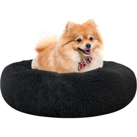 Panier rond lavable pour petits, moyens et grands chiens, 40 cm, base antidérapante, noir (1/5)