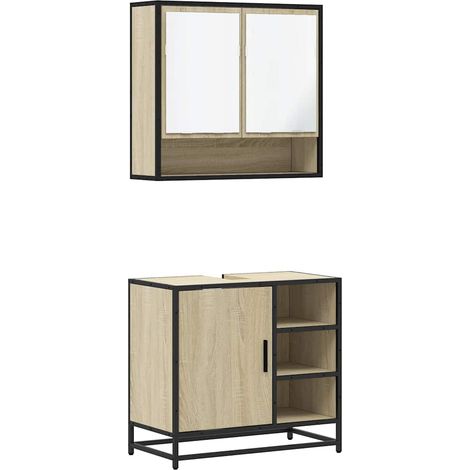 Maison Exclusive - 2-tlg. Badmöbel-Set Sonoma-Eiche Holzwerkstoff