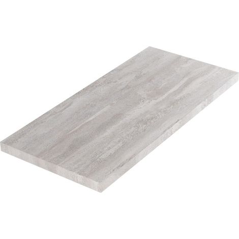 Kiamami Valentina – Plan vasque suspendu 100 cm en bois mélaminé – Finition effet béton – Largeur 100 cm – Profondeur 46 cm – Hauteur 4 cm