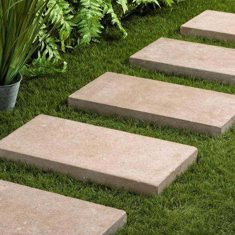 Pas japonais Rectangle Pierre d'Egypte Beige 60x30x5 cm (à l'unité) - RO'MA NATURE
