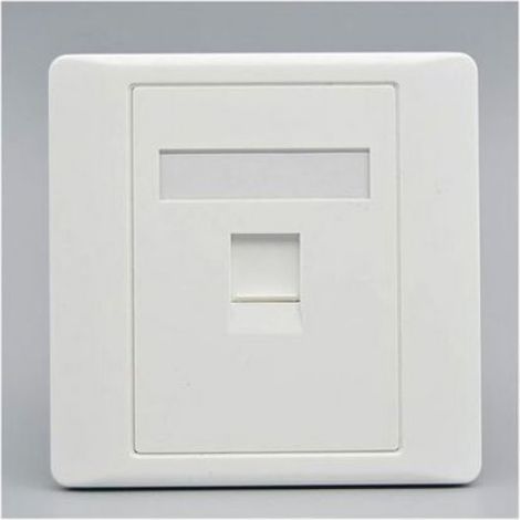 Prise Murale Double Passage RJ45 - CAT6 Gigabit - Compatible Modules 1 à 4 - 86x86 mm - Plastique D'ingénierie (1/5)