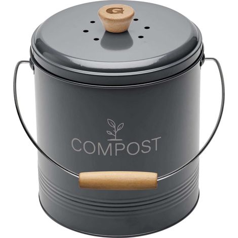Seau à compost rond 4.5l gris - Guillouard - 040605 (1/5)