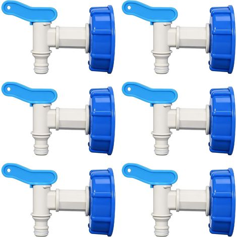 Lot de 6 Robinet Doseur, Robinet D'Écoulement Avec Filetage, Robinet De Vidange Bidon Pour Bidon De 15 À 60 Litres (1/5)