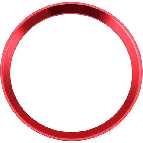 (Rouge) Anneau décoratif central de volant avec logo, compatible avec Mercedes-Benz Classe C, E, CLA, GLA et GLC. Rouge/Argent. (1/5)