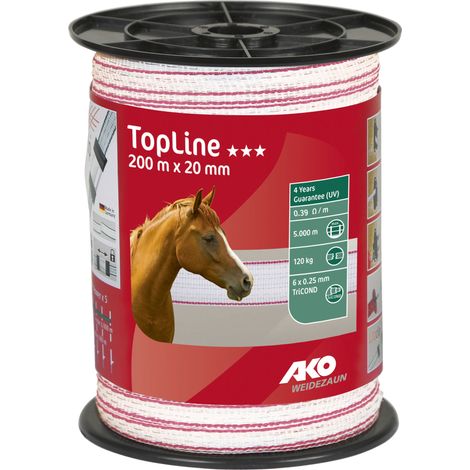 Ruban TopLine blanc/rose, 200m, 20mm