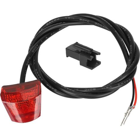 Diamond-shaped taillight compatible with the Kukirin G2Pro electric scooter and black terminals, brake light for skateboard (1/4)
