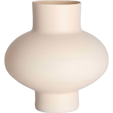 Vase contemporain en cristal beige finition mate décor raffiné - Beige mat cristal élégant (1/3)