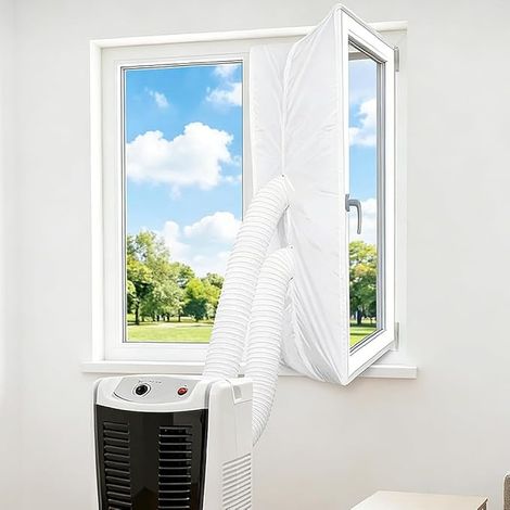 Kit Calfeutrage Climatiseur, 400 cm Joint de Fenêtre pour Climatiseur Mobile, Calfeutrage Fenetre Climatiseur, Aucun Perçage Requis, Pour Tous les Climatiseurs et Sèche-linge Portables (1/5)