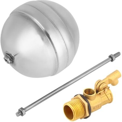 Capteur d'eau en laiton de robinet à flotteur d'eau en laiton de robinet à flotteur DN15 G1/2 pour robinet automatique de niveau d'eau de piscine-2pc (1/5)