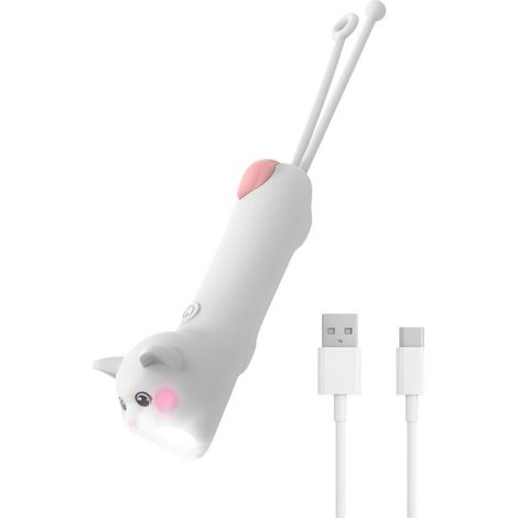 Rechargeable silicone flashlight, LED Kitten flashlight, adjustable brightness, high-intensity light, strobe mode, three settings, children's flashlight, white (1/4)