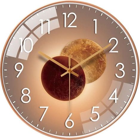 12 Pouces Horloges Murales Silencieuse de Salon Cuisine Modernes Design Pendules Murales 30cm Horloge à Quartz Suspendue Horloge Murale (Vénus Or) (1/5)
