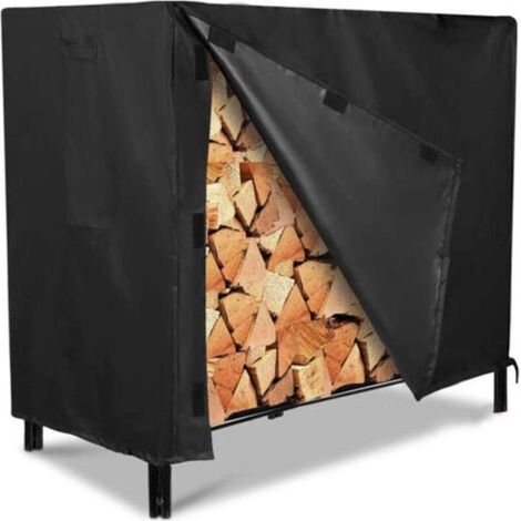 Housse Imperméable pour Bois de Chauffage Extérieur - 122 x 61 x107cm - Noir (1/4)