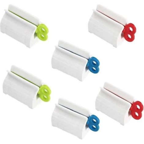 Lot de 6 presse-tubes, dentifrice Rolling Tube pour dentifrice, crème pour les mains ou moutarde (3 couleurs, 6 pièces).