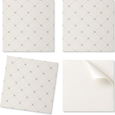 Paquete de baldosas de vinilo autoadhesivas con estampado geom茅trico de rombos de 9x30x30 cm.