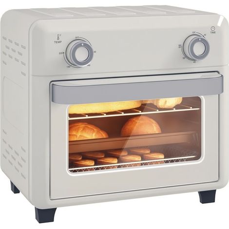 10-Liter-Heißluftofen zum Grillen, Backen und Frittieren, Timer, 1000 W, spülmaschinenfest, cremeweiß (1/5)