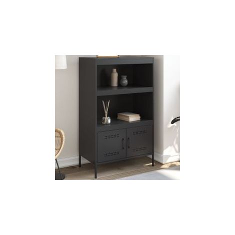 Buffet haut noir 68x39x113 acier (1/5)