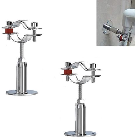 Fascette stringitubo regolabili in acciaio inox, da parete, per diametri da 32-34 mm, per il fissaggio di tubi, flessibili, barre, ecc. (1/4)