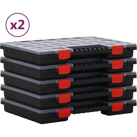 Boîtes d'assortiment 10 pcs-Coffre de rangement-Stockage Rangement 40x30x5 cm Polypropylène 644984 (1/5)