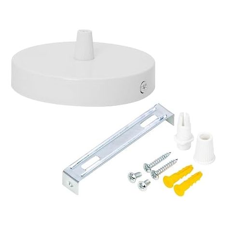 Light Fixture, Metal Connecting Box, Round 1 Hole Lampshade, Ceiling Rosette, Pavilion Suitable for All Lamps Kitchen Bar Cafe (100 mm x 20 mm) (1/5)