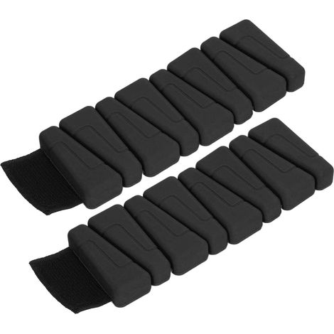 BRACELETS DE POIGNETS ET CHEVILLES SILICONE, 2LB (0,9 KG), NOIR, RÉGLABLES, POUR FITNESS, YOGA, COURSE, FEMME ET HOMME (1/5)