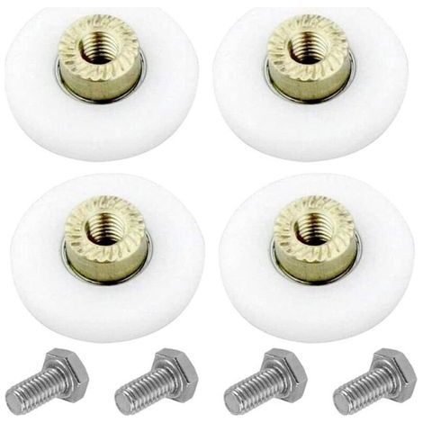 Schiebetürrolle, 4 Stück Duschrollen, Duschschienen, Duschtürrollen für Schiebetüren, Ersatzrolle (20 mm) (1/5)