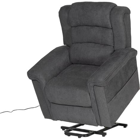 Happy Garden – Fauteuil électrique inclinable BERNIE gris – Inclinaison motorisée – Releveur avec télécommande – Confort optimal pour relaxation (1/5)
