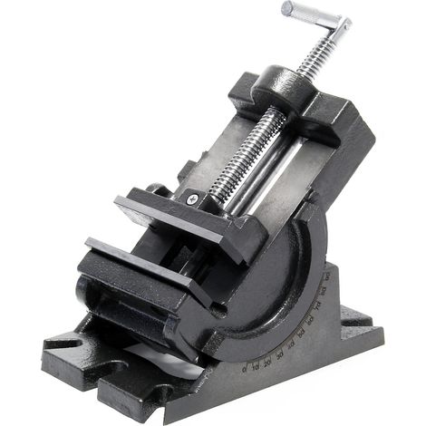 Wiltec Präzisions-Maschinenschraubstock 100 mm Backenbreite, 90° schwenkbar für exaktes Arbeiten, Werkbank Schraubstock aus Gusseisen