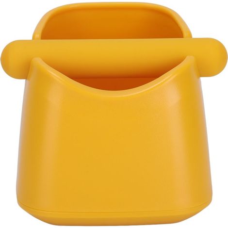Boîte à marc de café résistante aux chutes et antidérapante, petit récipient avec barre de frappe amovible pour marc de café jaune (1/5)