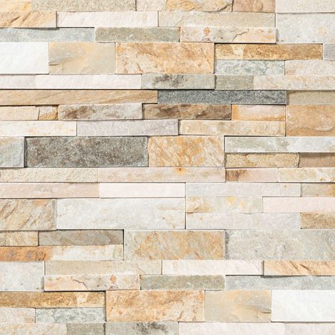 Pierre de parement Quartzite Miel 50x15 cm (plaque 50x15 soit 0,075 m²) - RO'MA NATURE