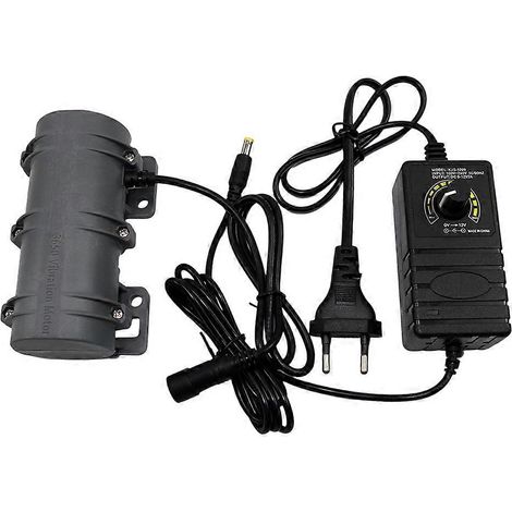 Mini moteur vibrant portable 12 V 3800 tr/min 10 W pour systèmes d'alerte, table de massage, vibromasseur à vitesse réglable, prise UE (1/5)