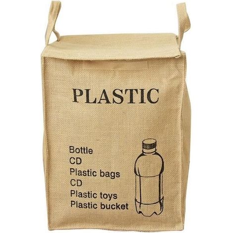 Jute Weave Sac de recyclage Sacs poubelle pour la maison, la cuisine, le bureau Organisateur de déchets (PLASTIC) (1/4)