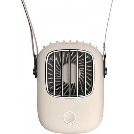 blanc USB Rechargeable Mini De Poche Petit Ventilateur Cou Suspendu Taille Suspendue Paresseux Sports Portable Silencieux Ventilateur (1/5)