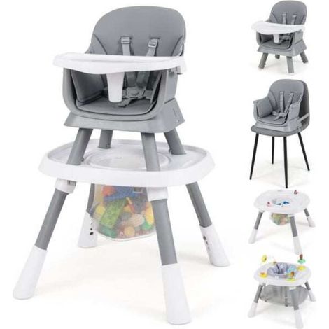 Plateau amovible, chaise haute bébé 16-en-1 avec harnais 5 points, table d'activité réglable (1/5)
