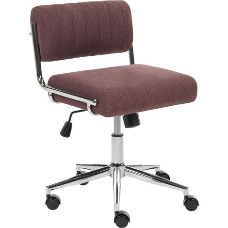 Desk Chair Burgundy Fabric Swivel Base Adjustable Height Tilting without Armrests Modern Home Office ARLOFT (1/5)